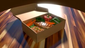 マッスルデリの高タンパク宅配弁当が並んだ食卓