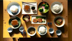 GW親戚集まりの食卓に並んだ複数の主菜と副菜（冷凍宅食活用）