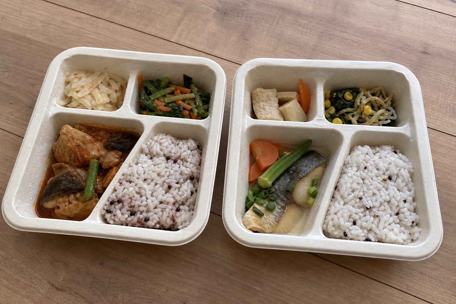 【1ヶ月実測】nosh vs ワタミの宅食ダイレクト|価格・味・冷凍庫・解約のしの自然光撮影風アイキャッチ
