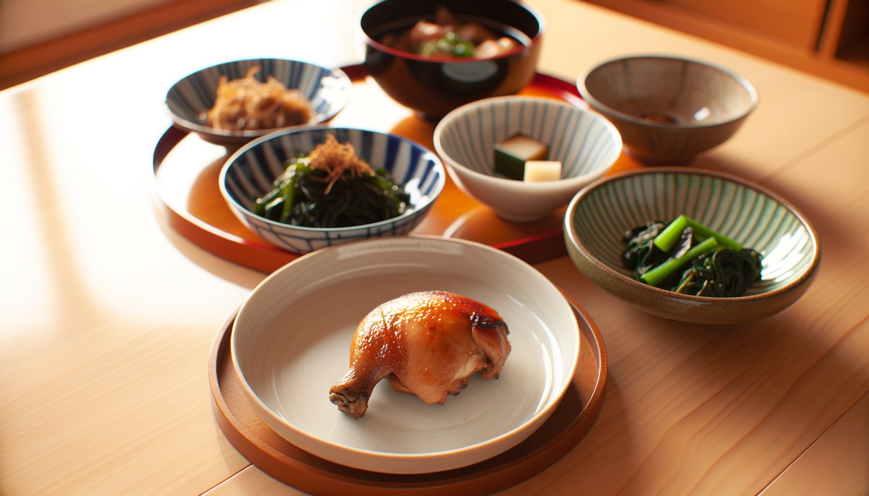 自炊の主菜と冷凍宅食の副菜を組み合わせた家庭の食卓