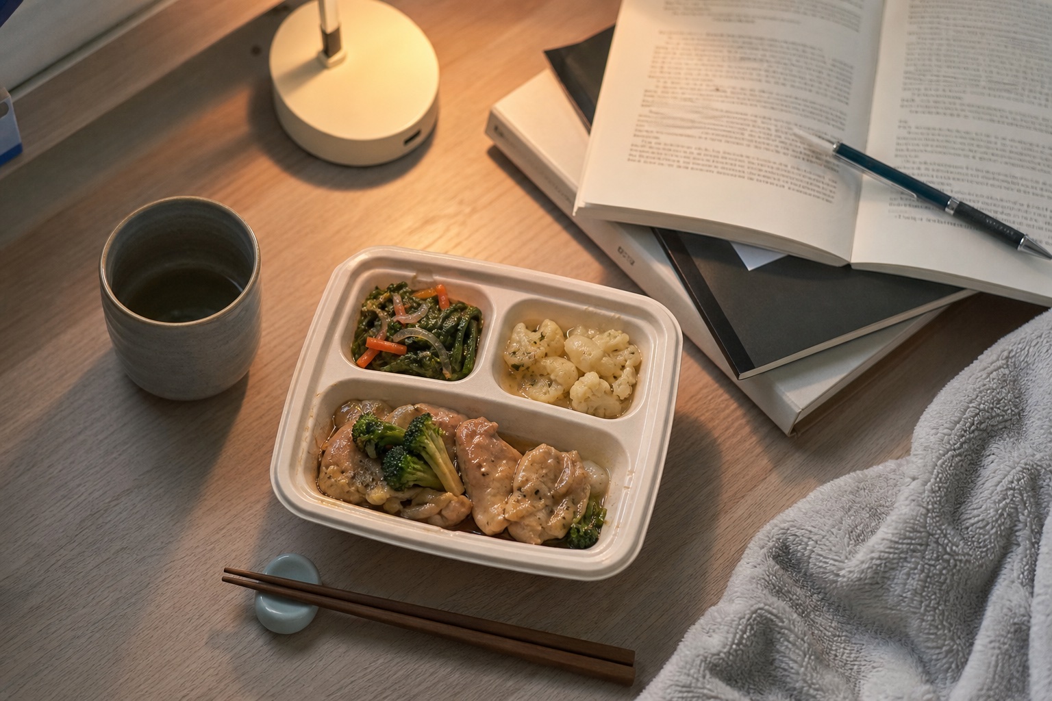 冷凍宅食×受験生家庭|夜食と試験前ルーティンの組み立て方【2026年版】の自然光撮影風アイキャッチ