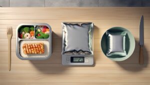 プラトレイ型とフィルムパック型の冷凍宅食の俯瞰比較写真・容器タイプ選び方イメージ